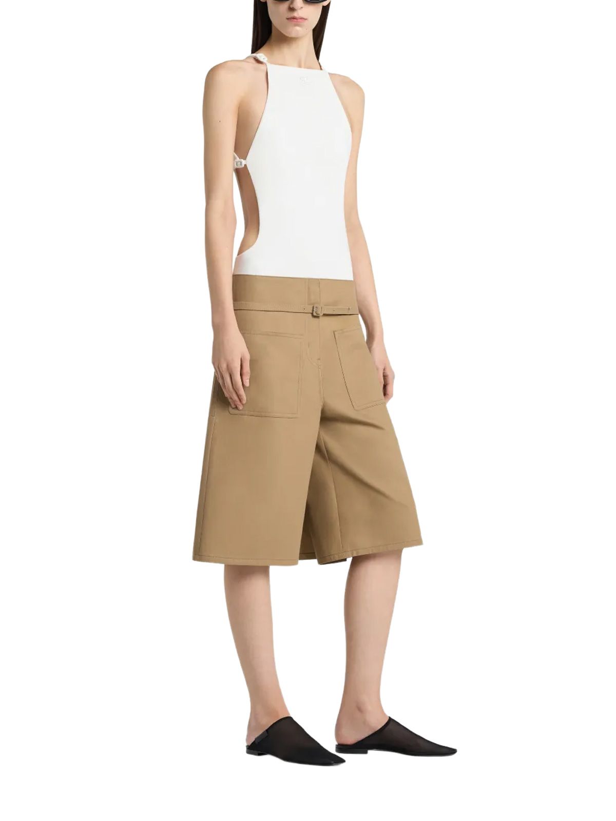 Costume intero con aperture bianco COURREGES