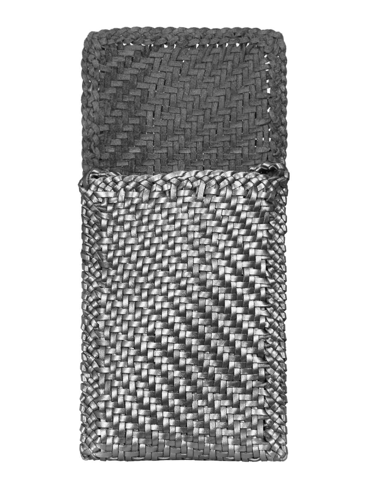 phone crossbody woven leather bag grey accessories  - women DRAGON DIFFUSION