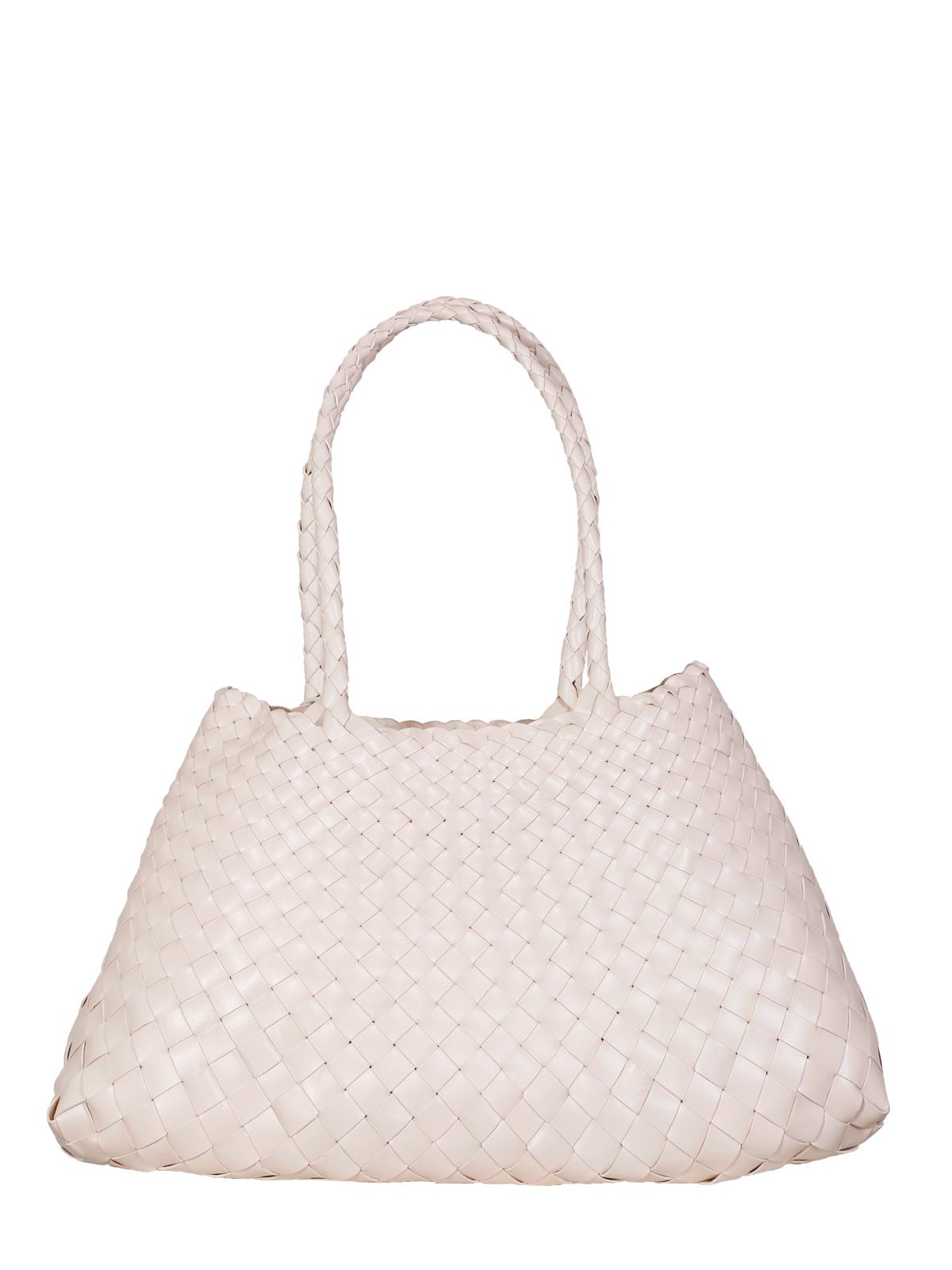 santa croce big woven leather tote bag white bags - women