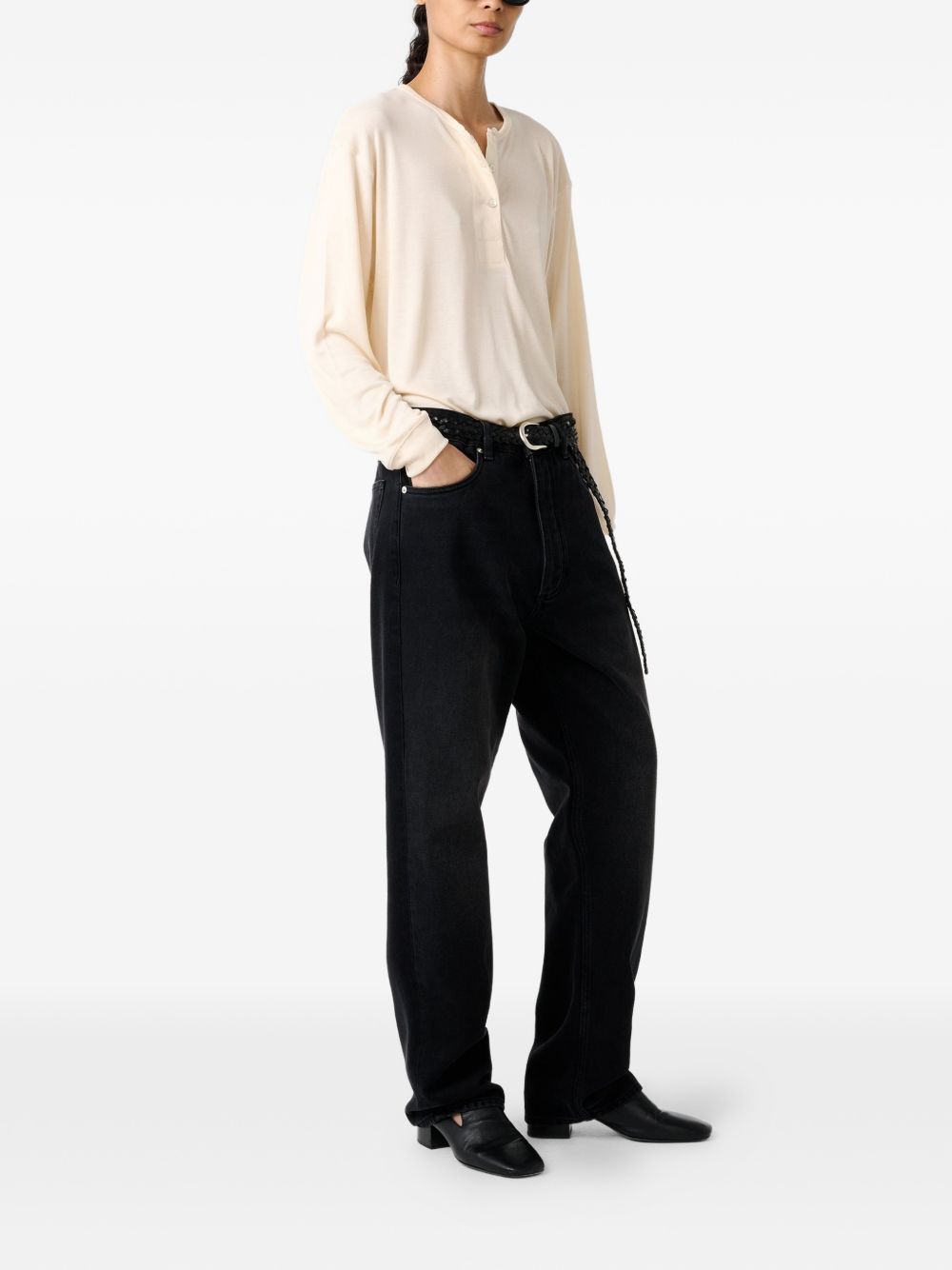 maglia henley a maniche lunghe canvas  STUDIO NICHOLSON