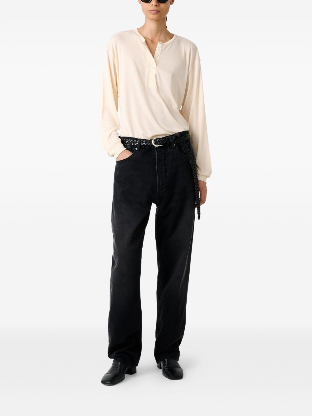 maglia henley a maniche lunghe canvas  STUDIO NICHOLSON