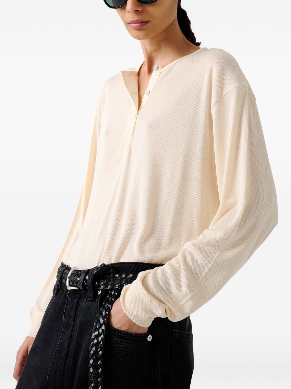 maglia henley a maniche lunghe canvas  STUDIO NICHOLSON