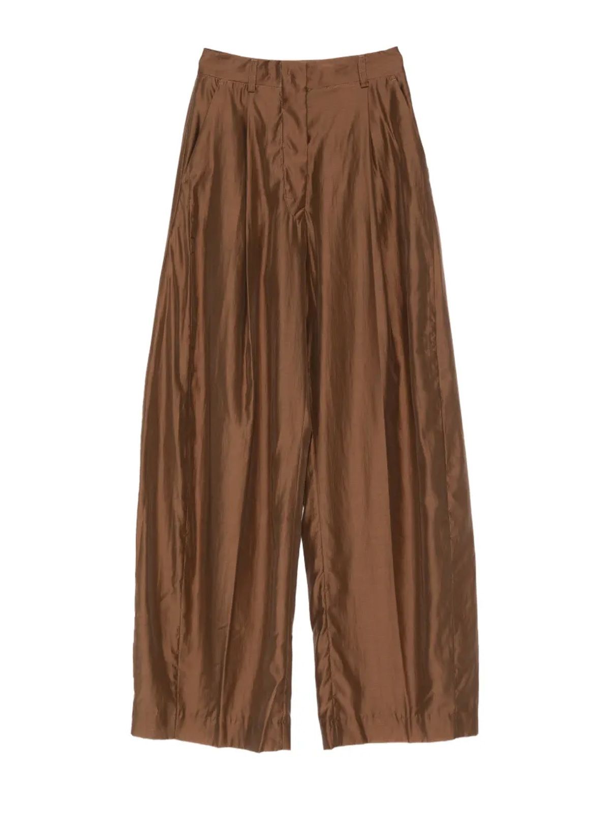 Pantaloni marroni in mussola leggera marroni