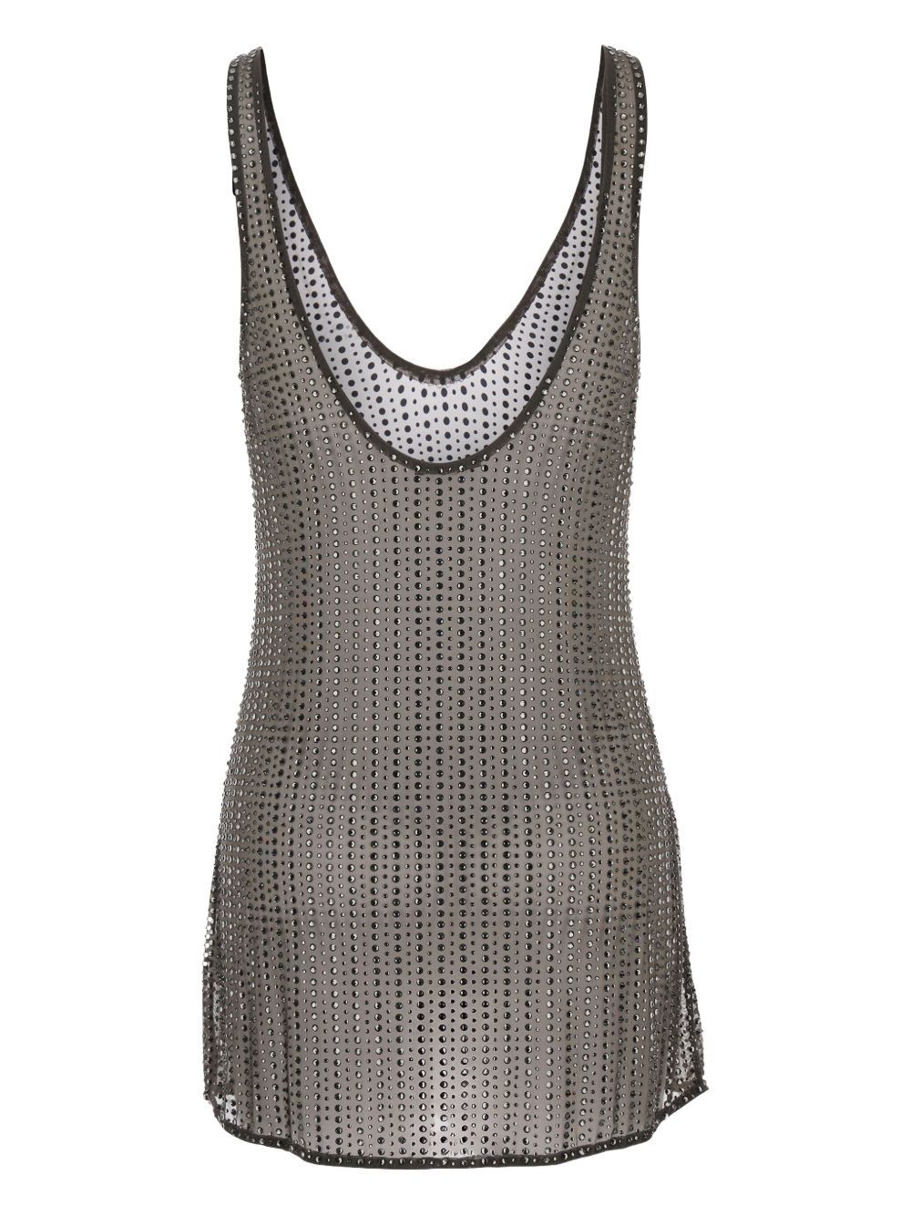 crystal mini dress grey 