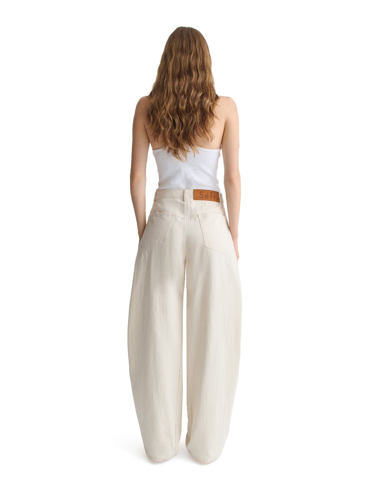 Ecru soline trousers SEFR