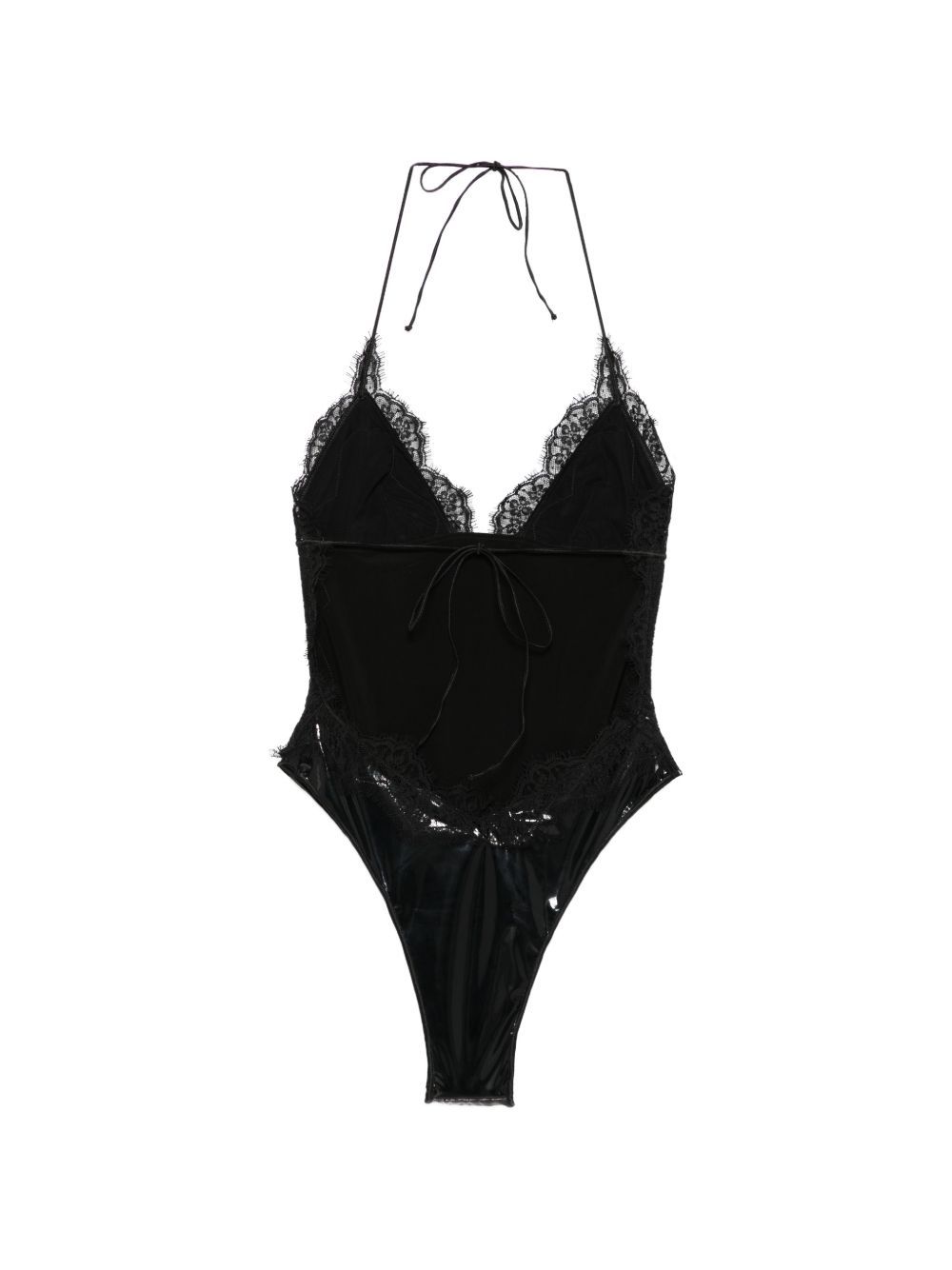 Black travaille latex maillot body OSEREE