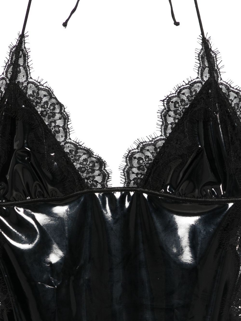 Black travaille latex maillot body OSEREE