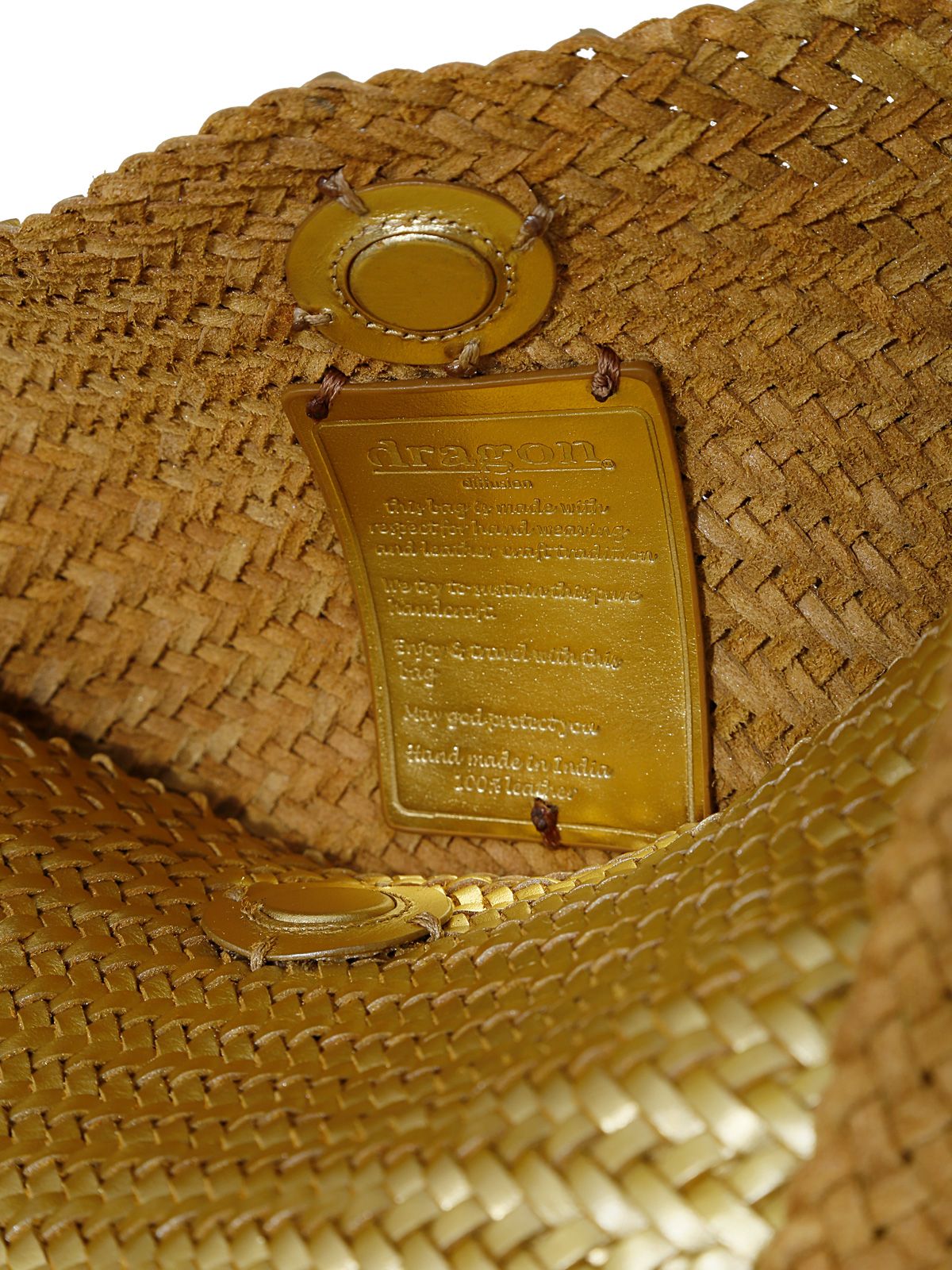 santa marta woven leather bag gold bags - women DRAGON DIFFUSION