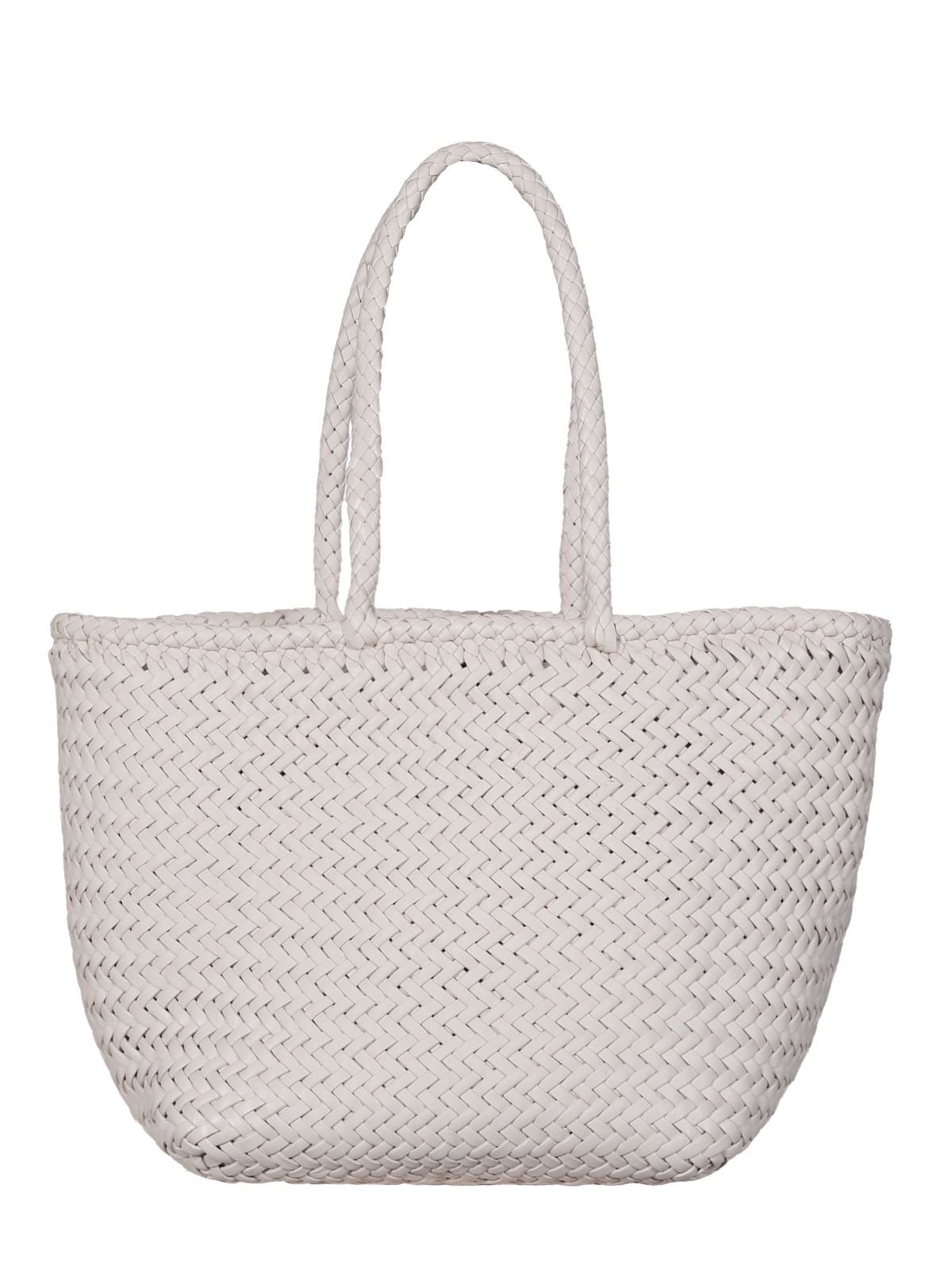 grace woven leather shoulder bag white bags - women