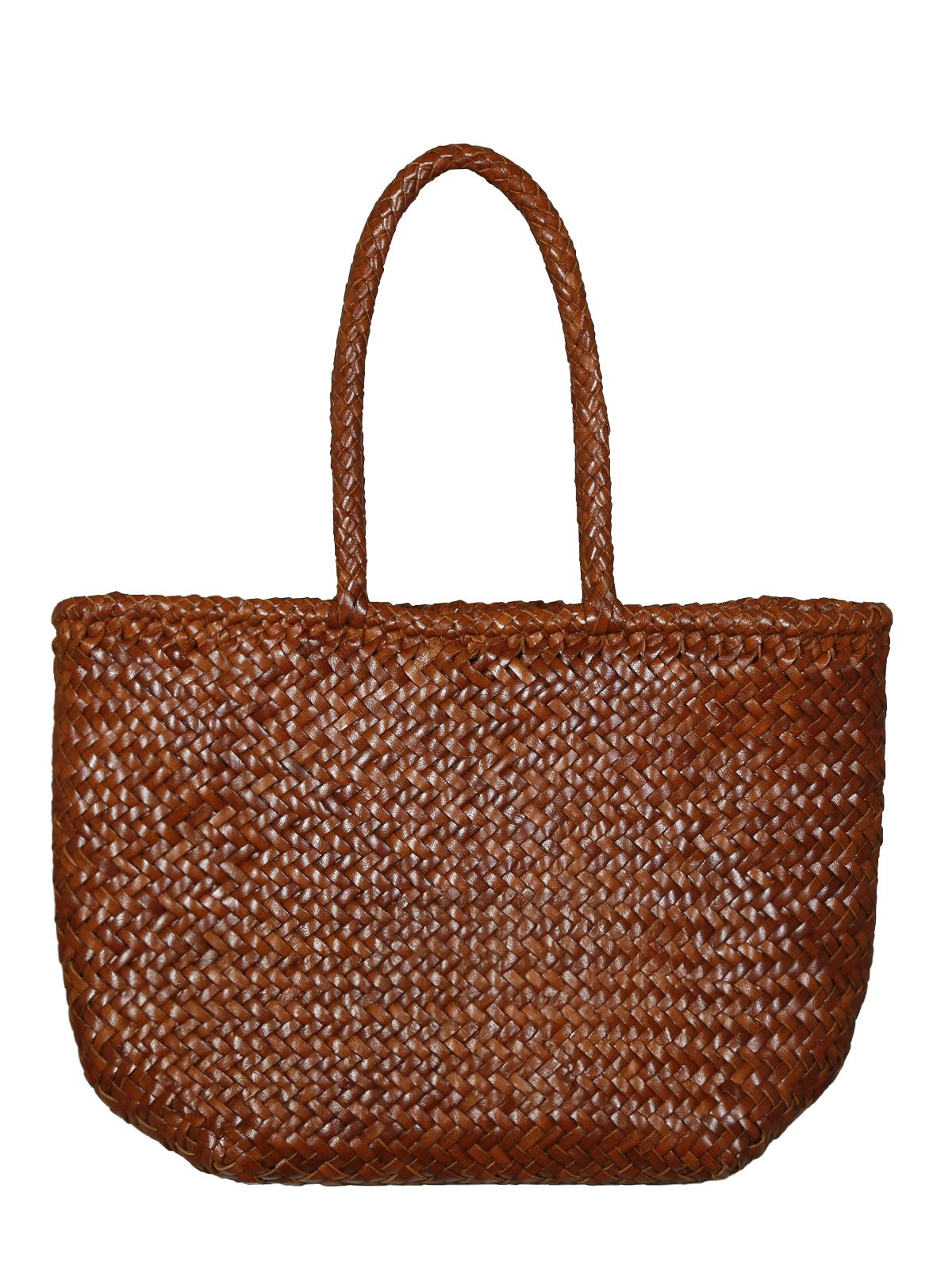 grace basket small woven leather bag tan bags - women