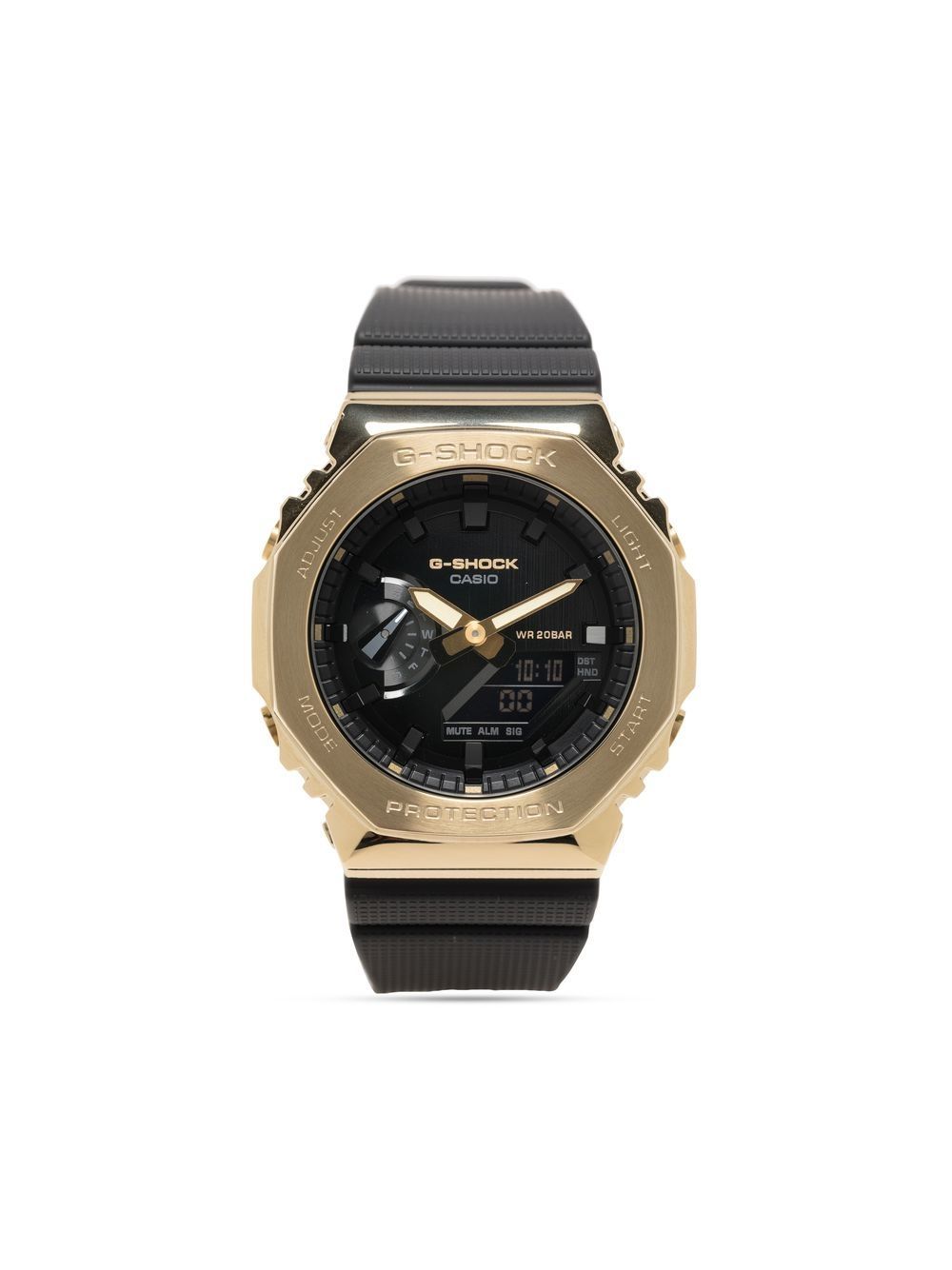 g-shock metal covered black gold watches - men