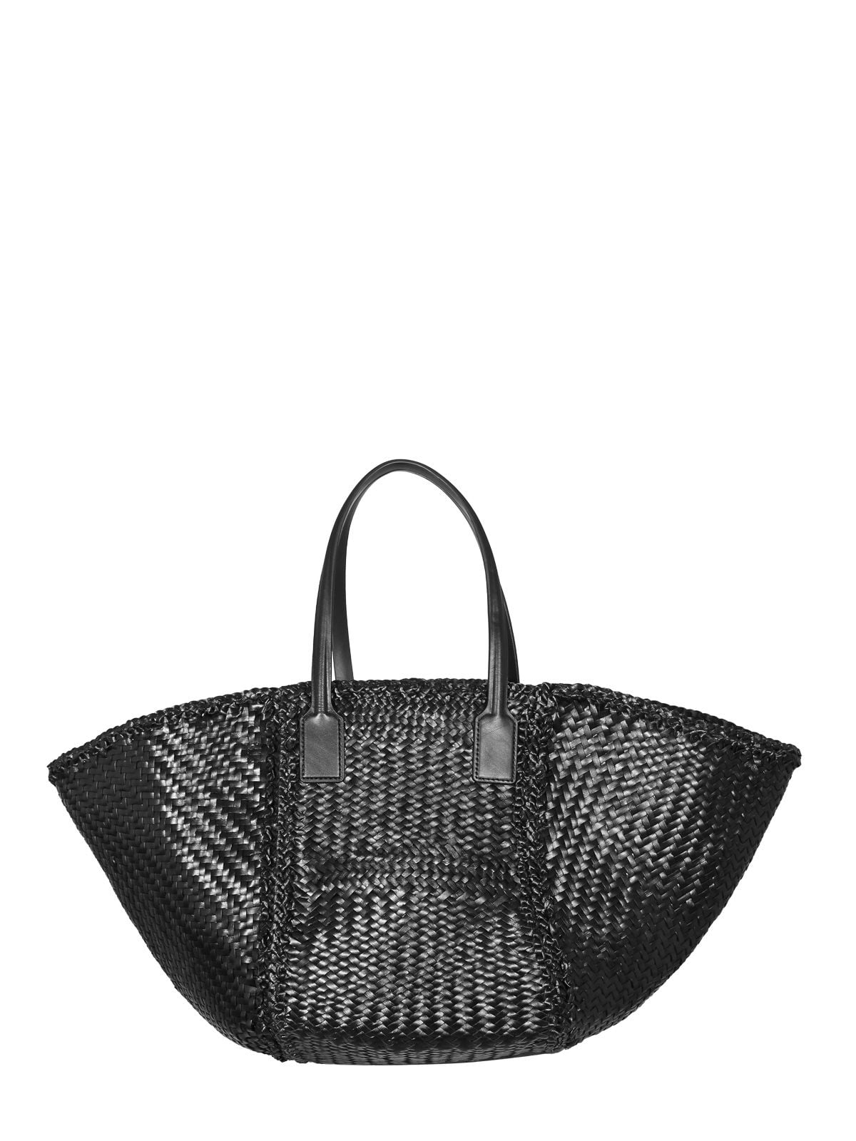teresa woven leather tote bag black bags - women