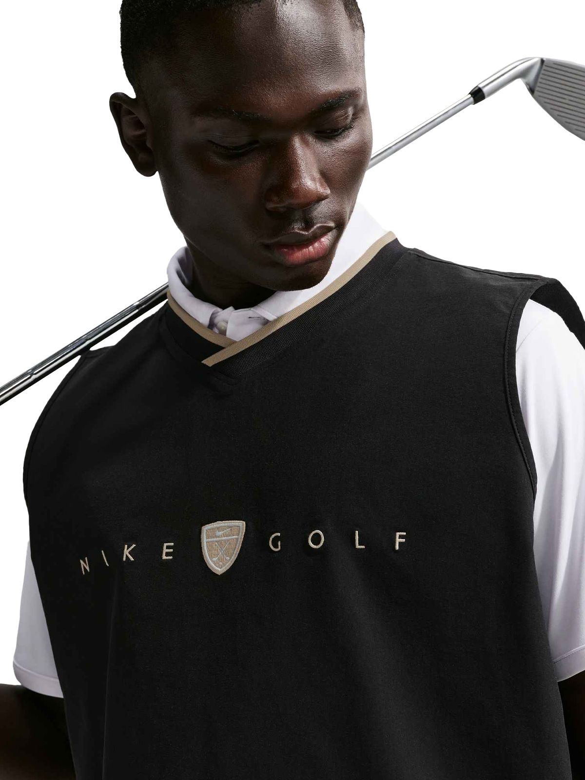 oversized dri-fit windproof golf vest fairway fresh black/limestone vest - men NIKE