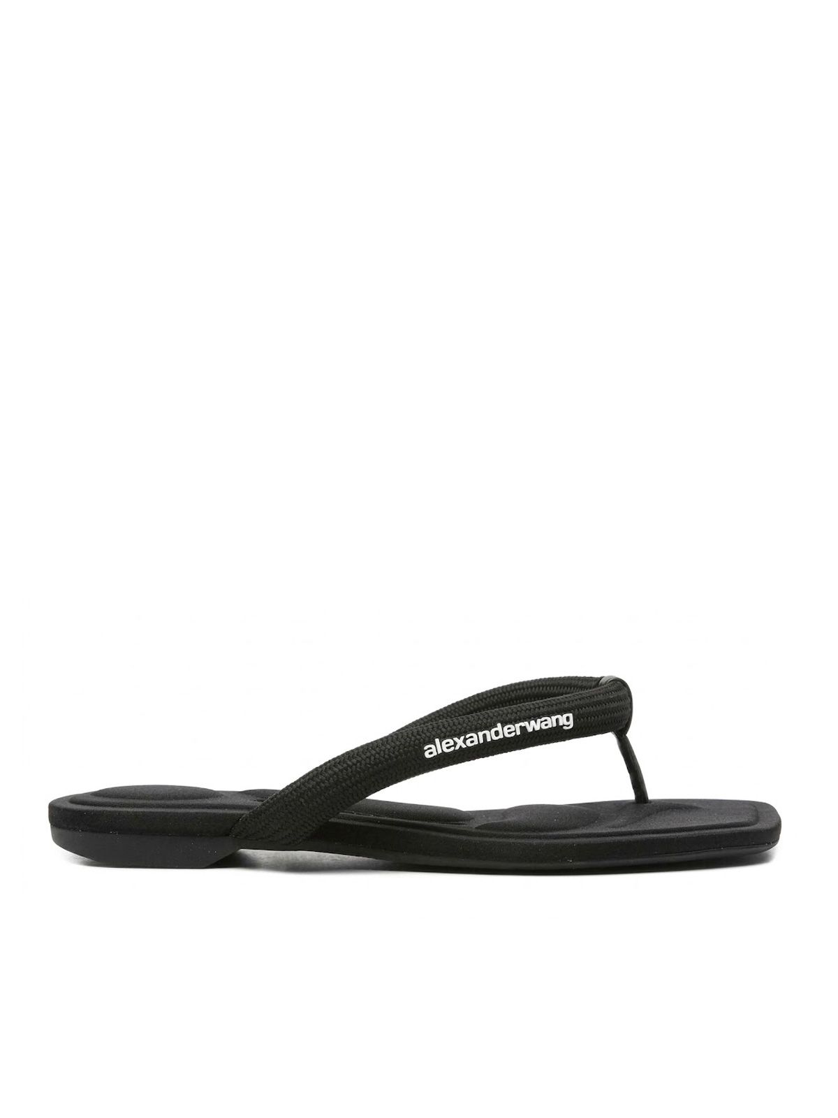 sandali jenna tubular flat neri 