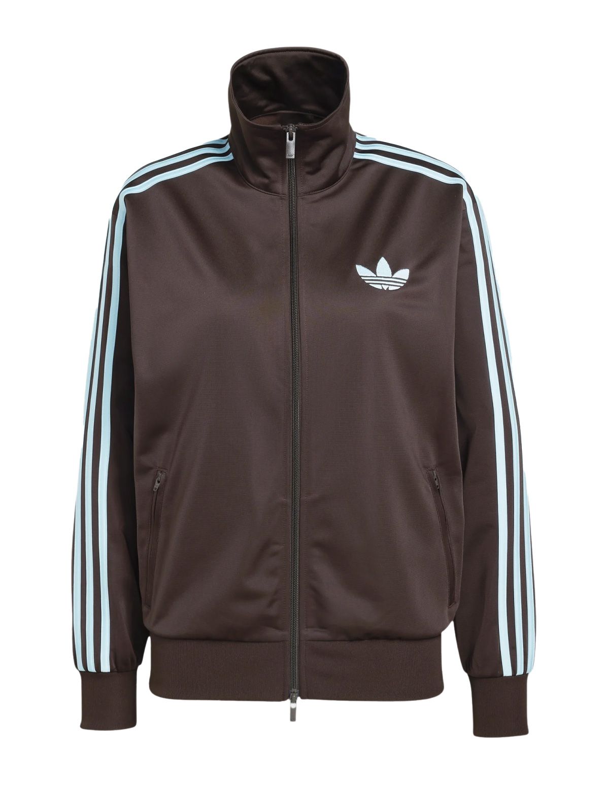 adicolor loose firebird track top brown light blue track jackets - women