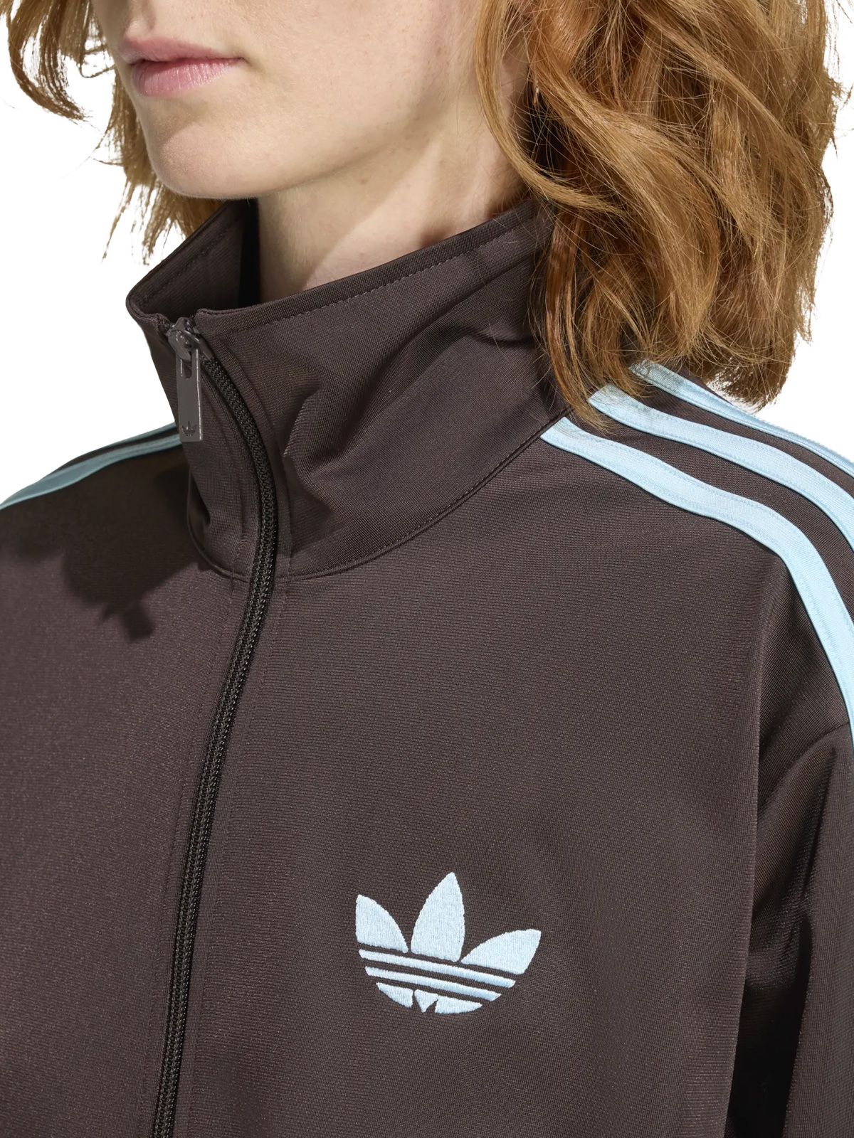 adicolor loose firebird track top brown light blue track jackets - women ADIDAS ORIGINALS