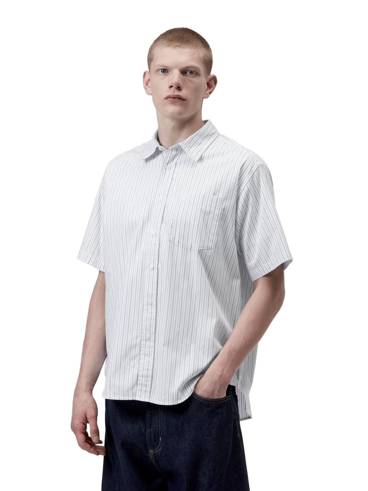shirt 'Keene' blue striped short-sleeved  CARHARTT WIP