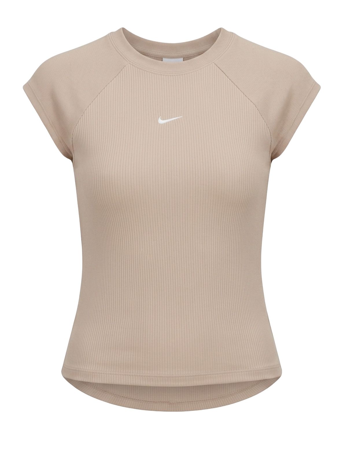 tight short sleeve ribbed top chill knit beige 