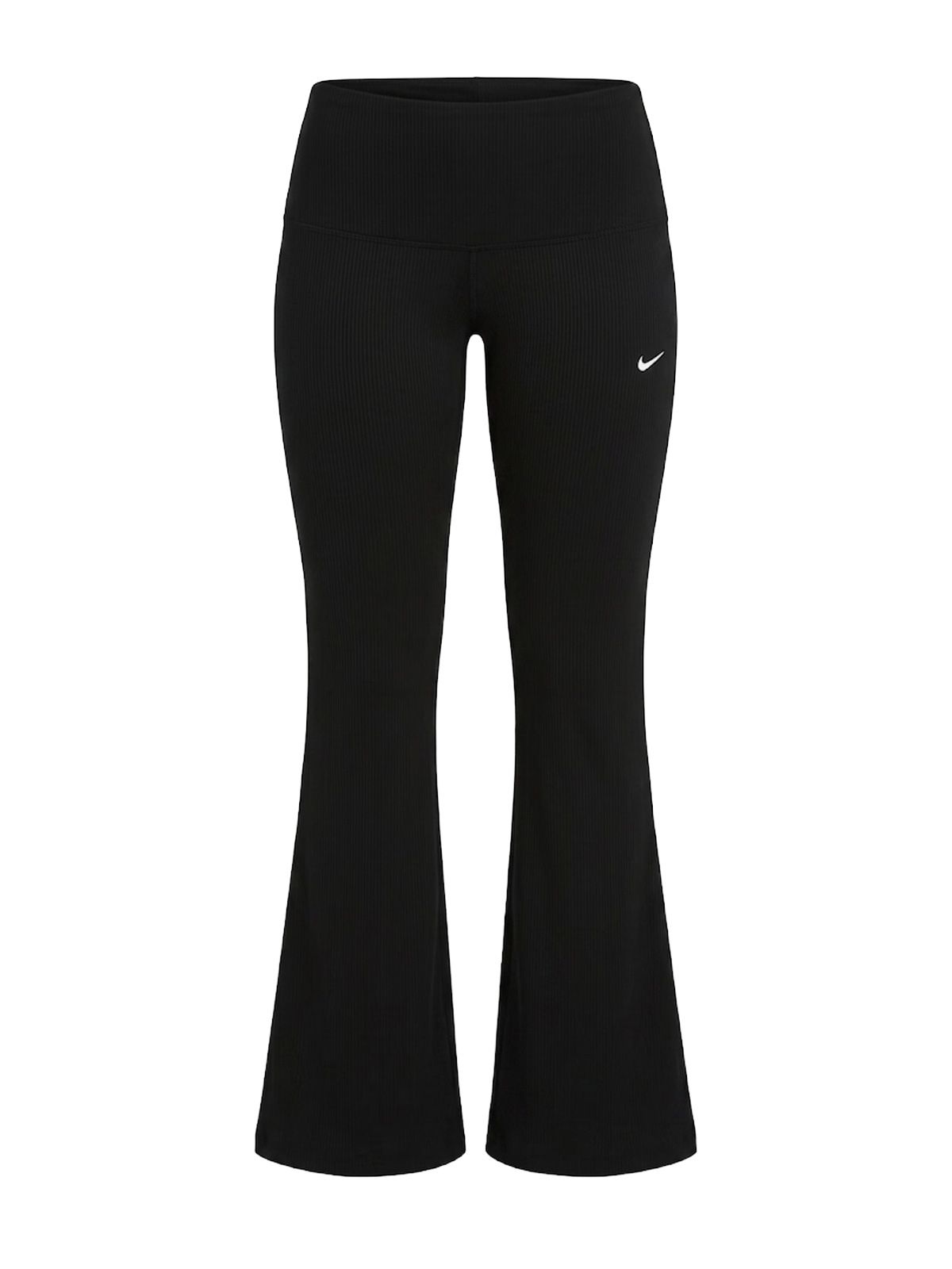 pantaloni aderenti a costine a vita media chill knit neri 