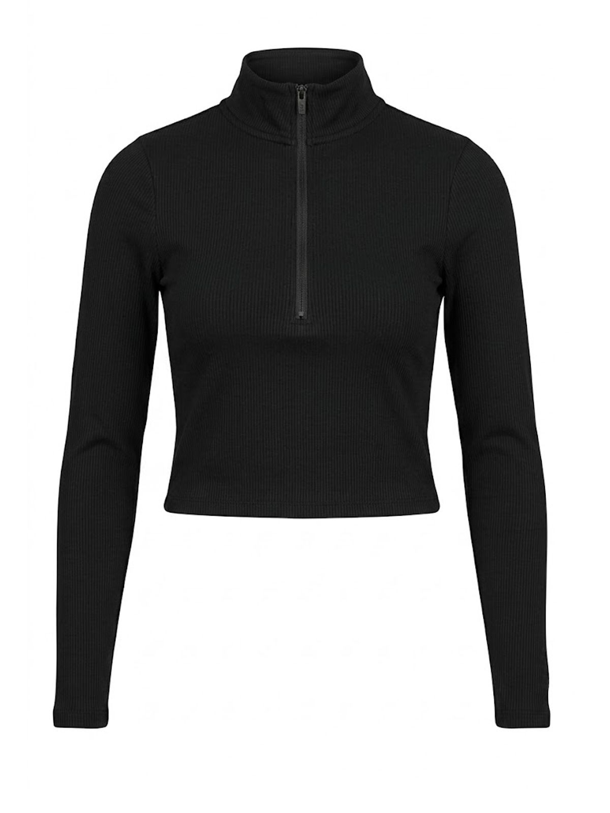 maglione a coste a maniche lunghe con cerniera a un quarto chill knit nero 
