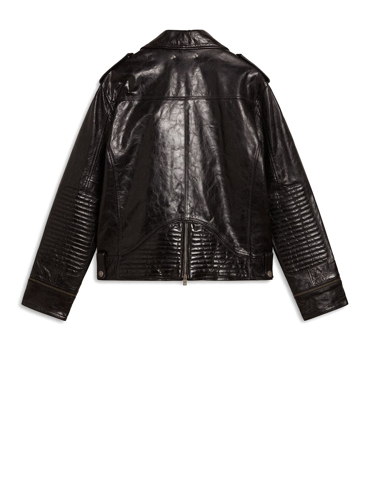 Black chiodo jacket GOLDEN GOOSE