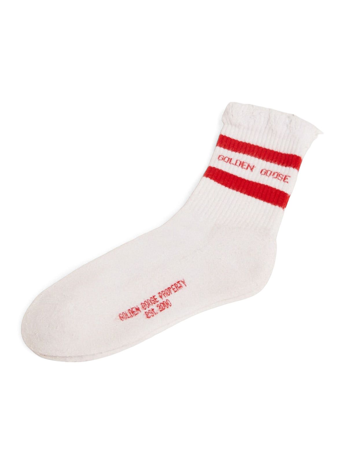 White red high rib socks