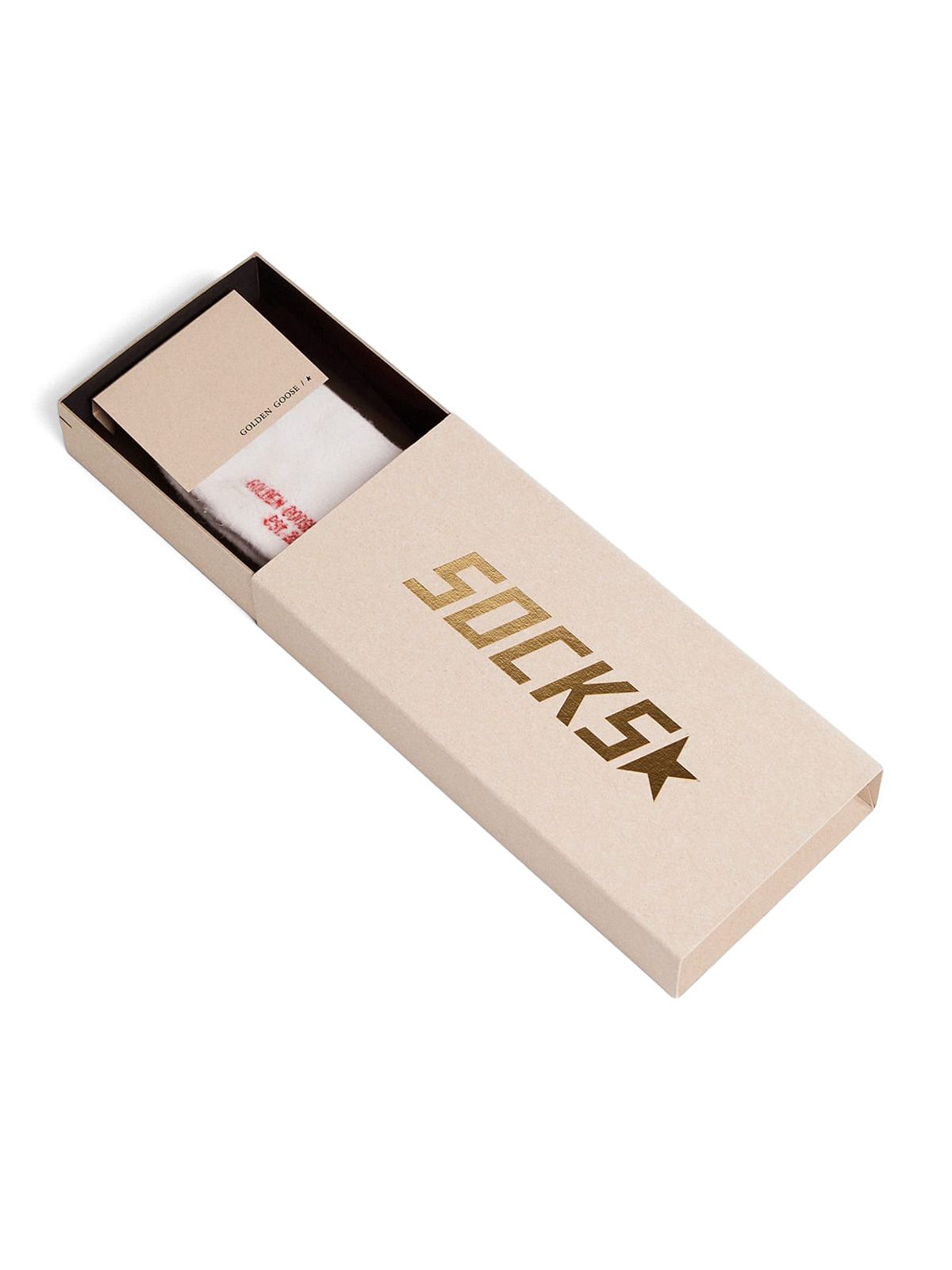 White red high rib socks GOLDEN GOOSE