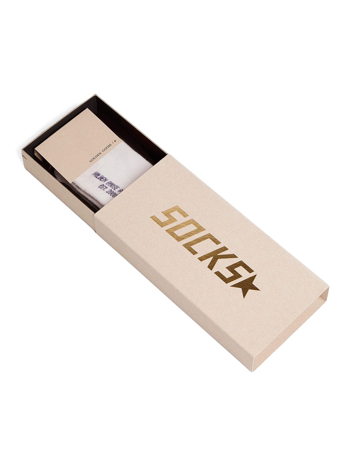 White navy high rib socks GOLDEN GOOSE