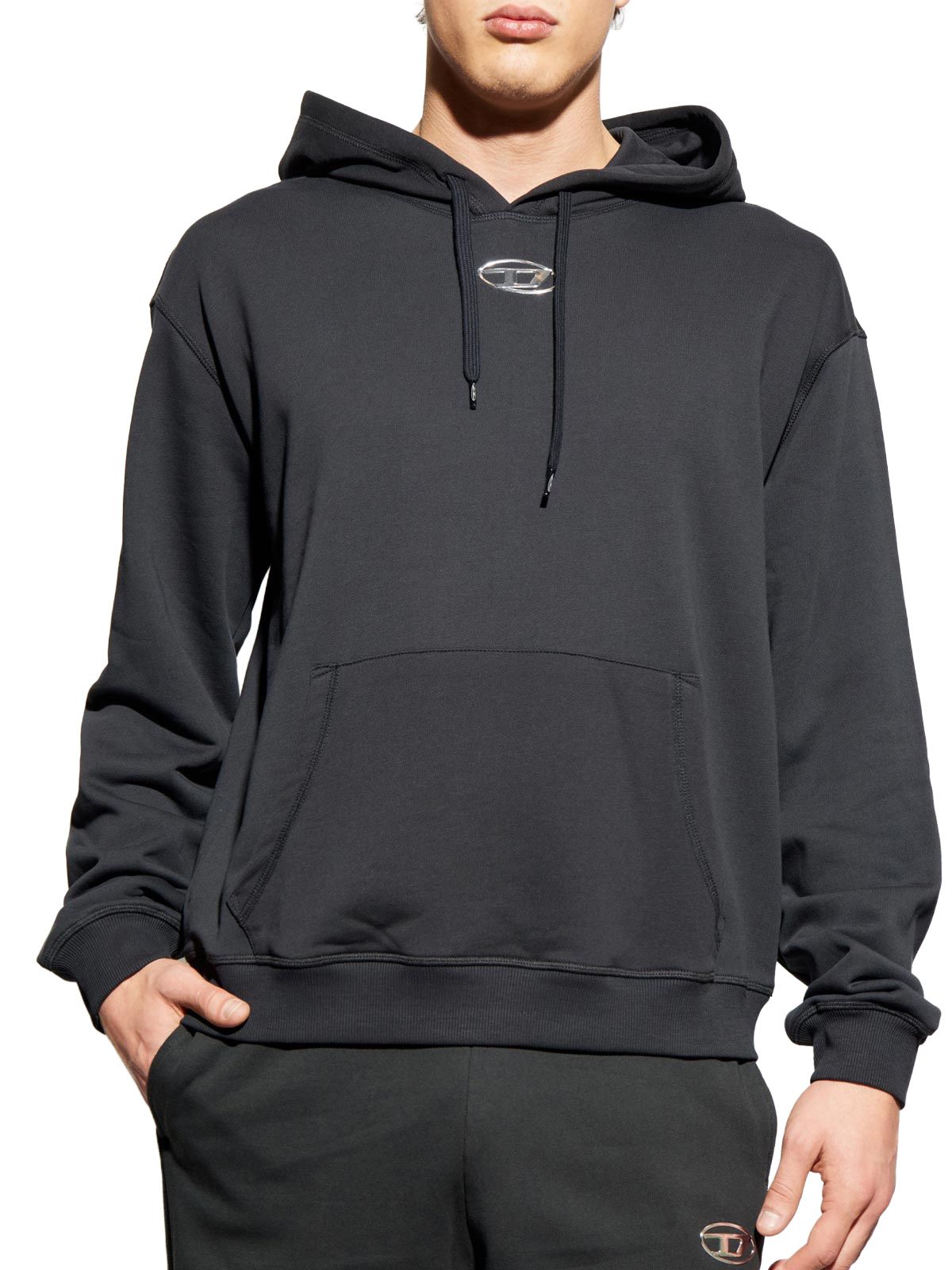 felpa con cappuccio norm nera DIESEL