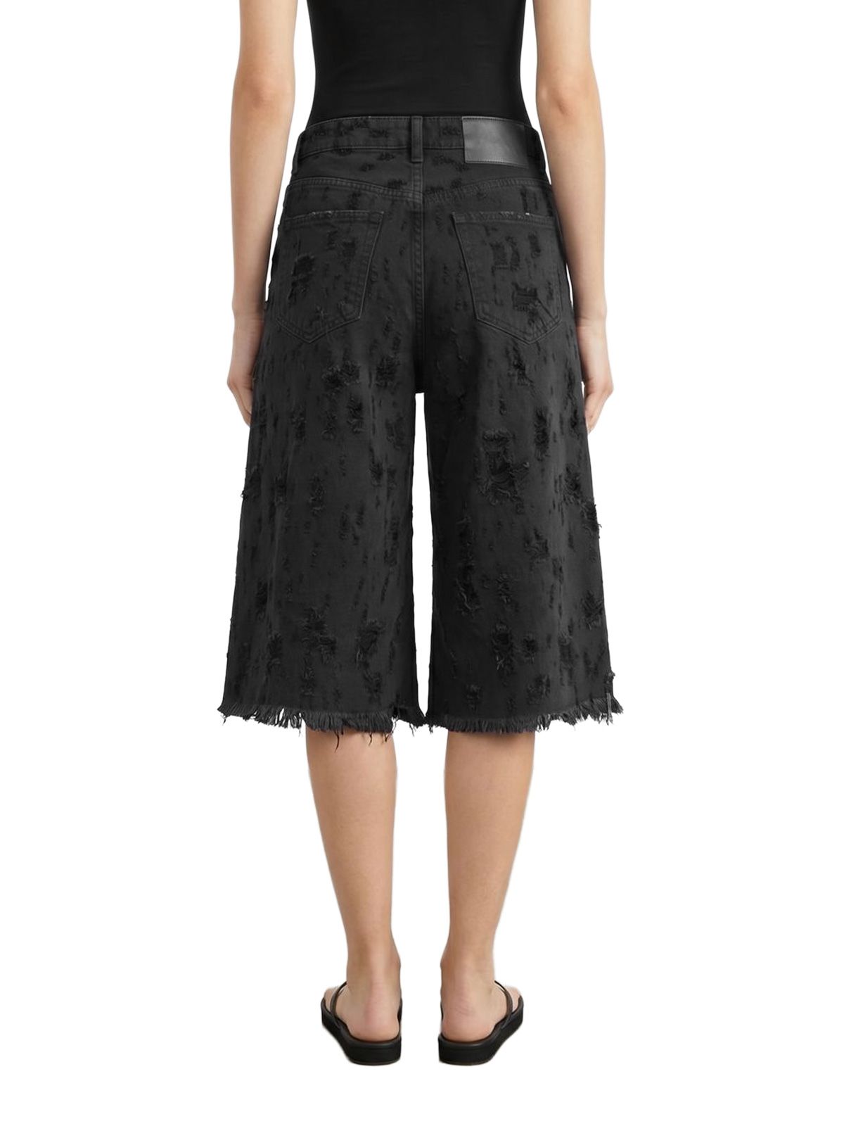 shorts denim beck bull destroy black  HAIKURE