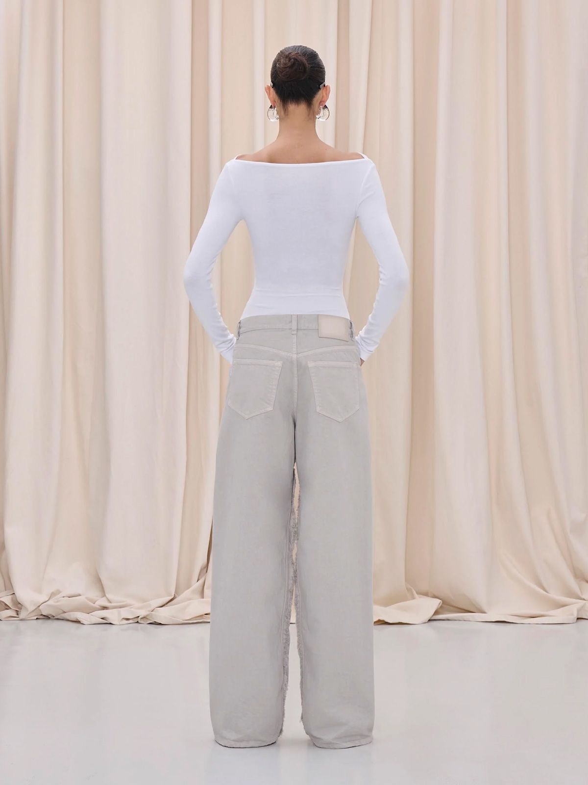 jeans bonnie satin bull grigio HAIKURE