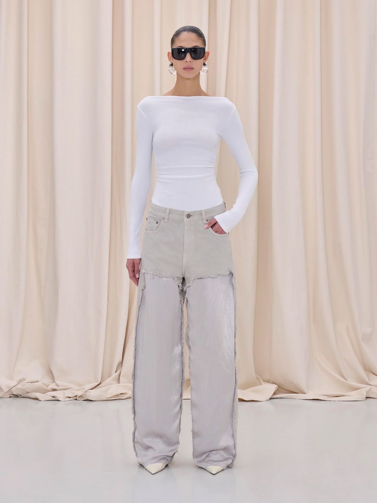 jeans bonnie satin bull grigio HAIKURE