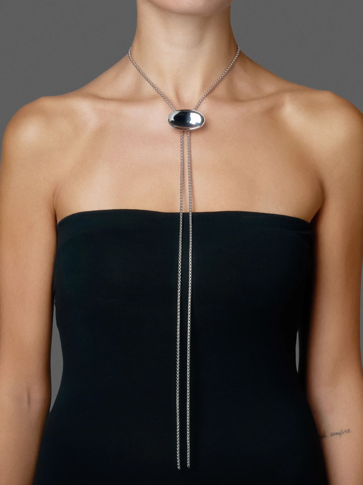 Silver moon tie necklace LAGWORLD