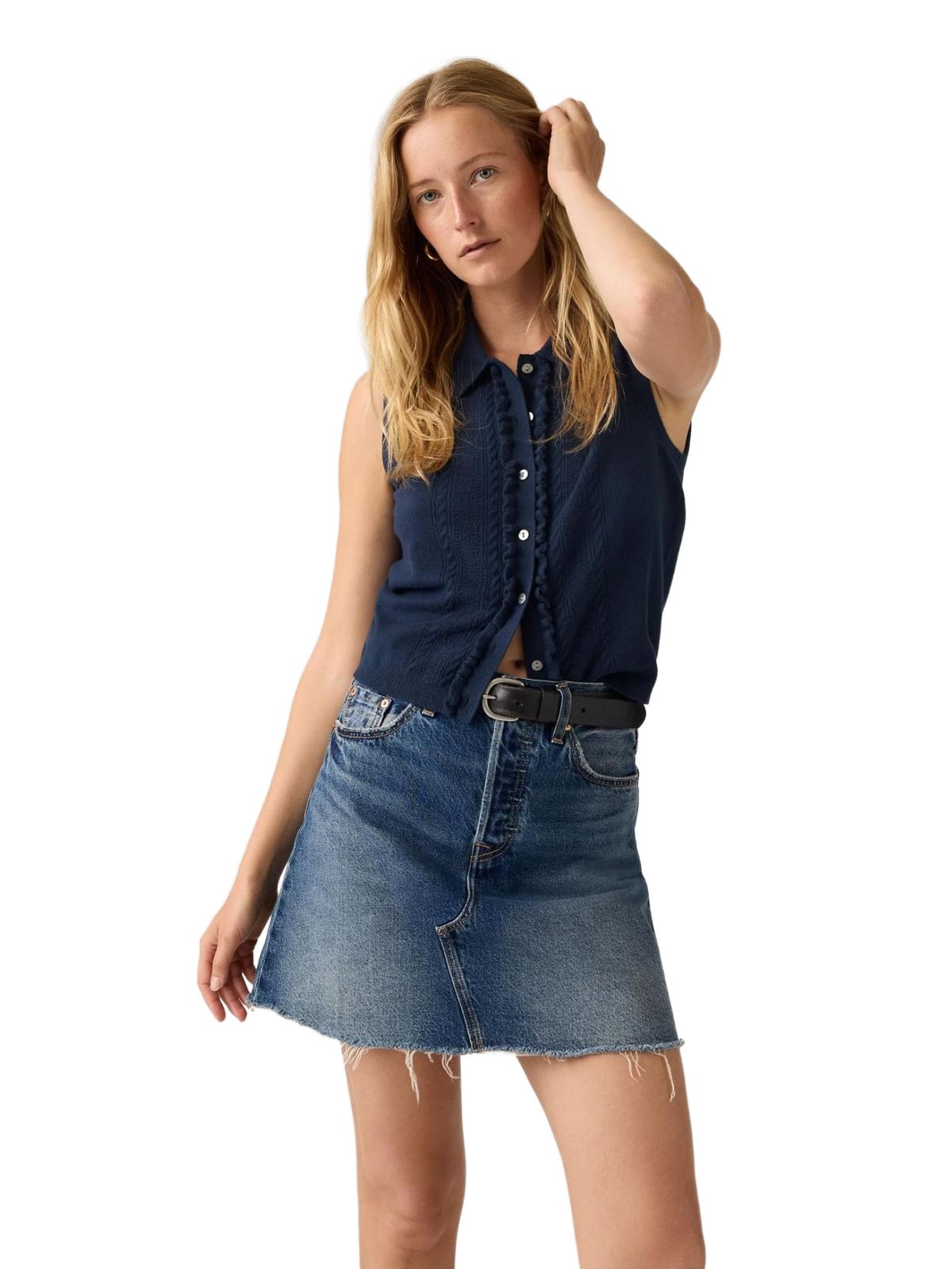 Deconstructed skirt h126 free lunch blue LEVI'S