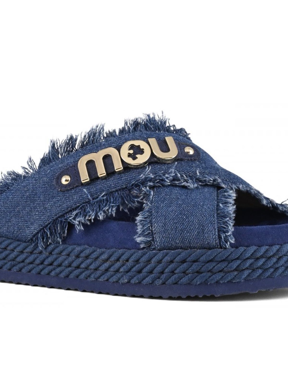 criss-cross sandal  denim MOU