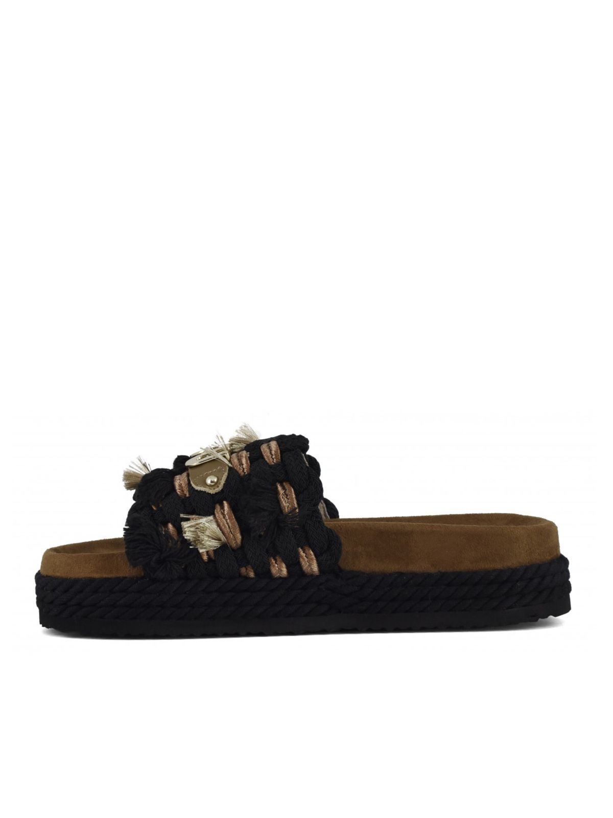 sandal monoband rope fringes beige MOU