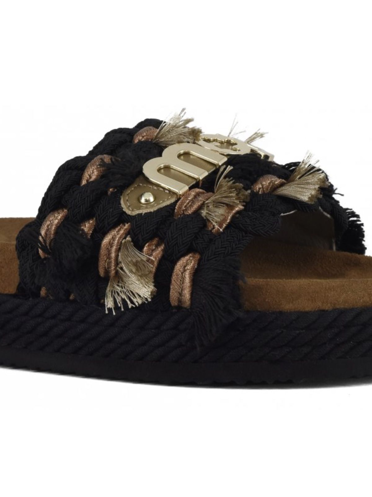 sandal monoband rope fringes beige MOU