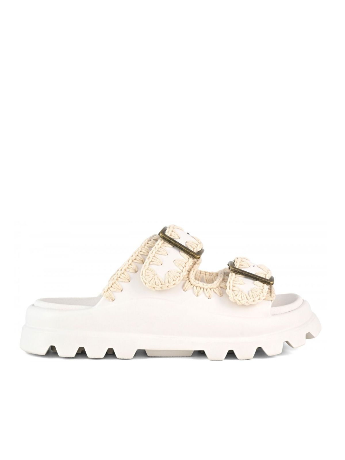 sandalo eva one piece two-buckle white 