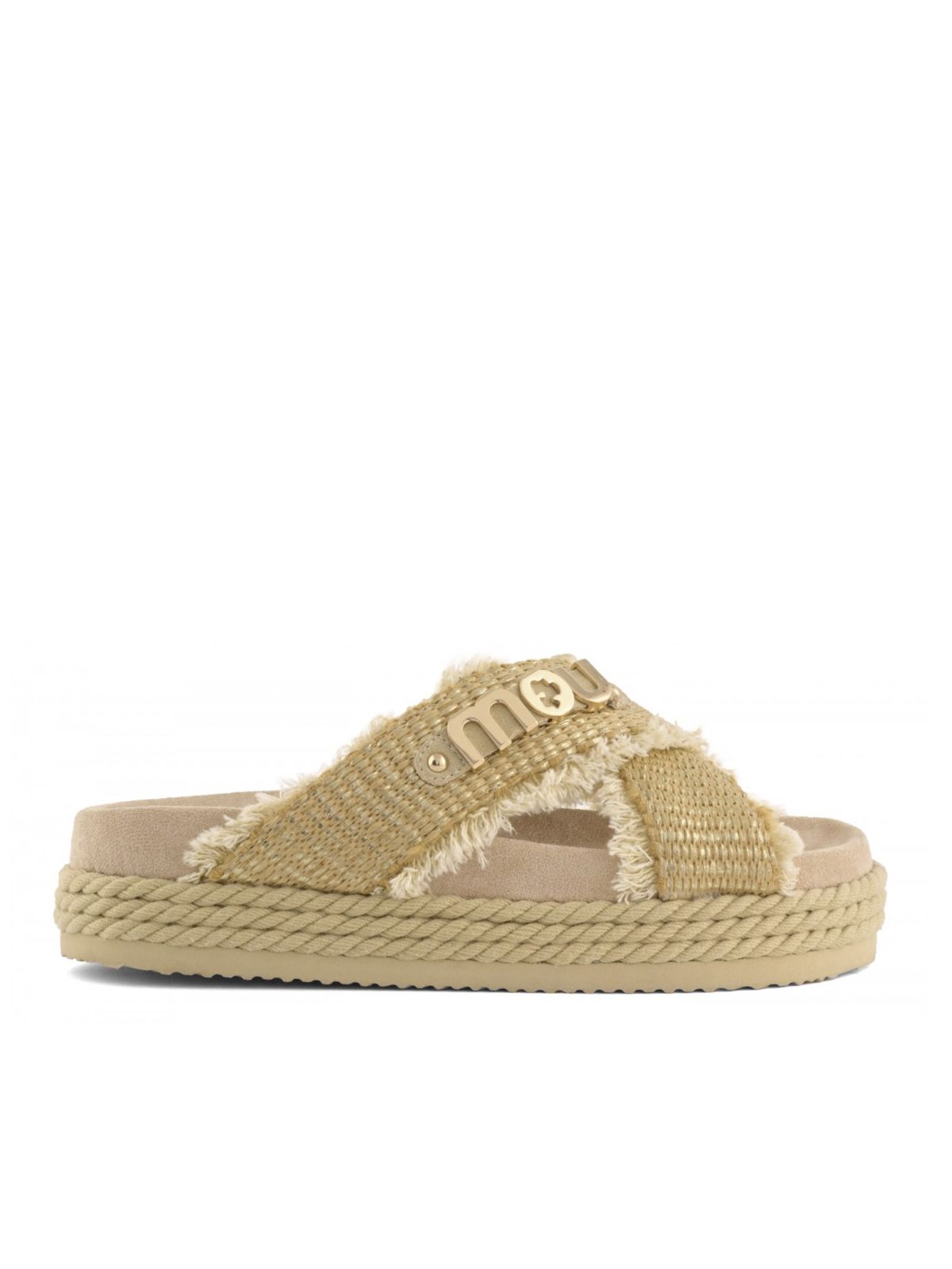 sandali criss-cross rope raffia beige 