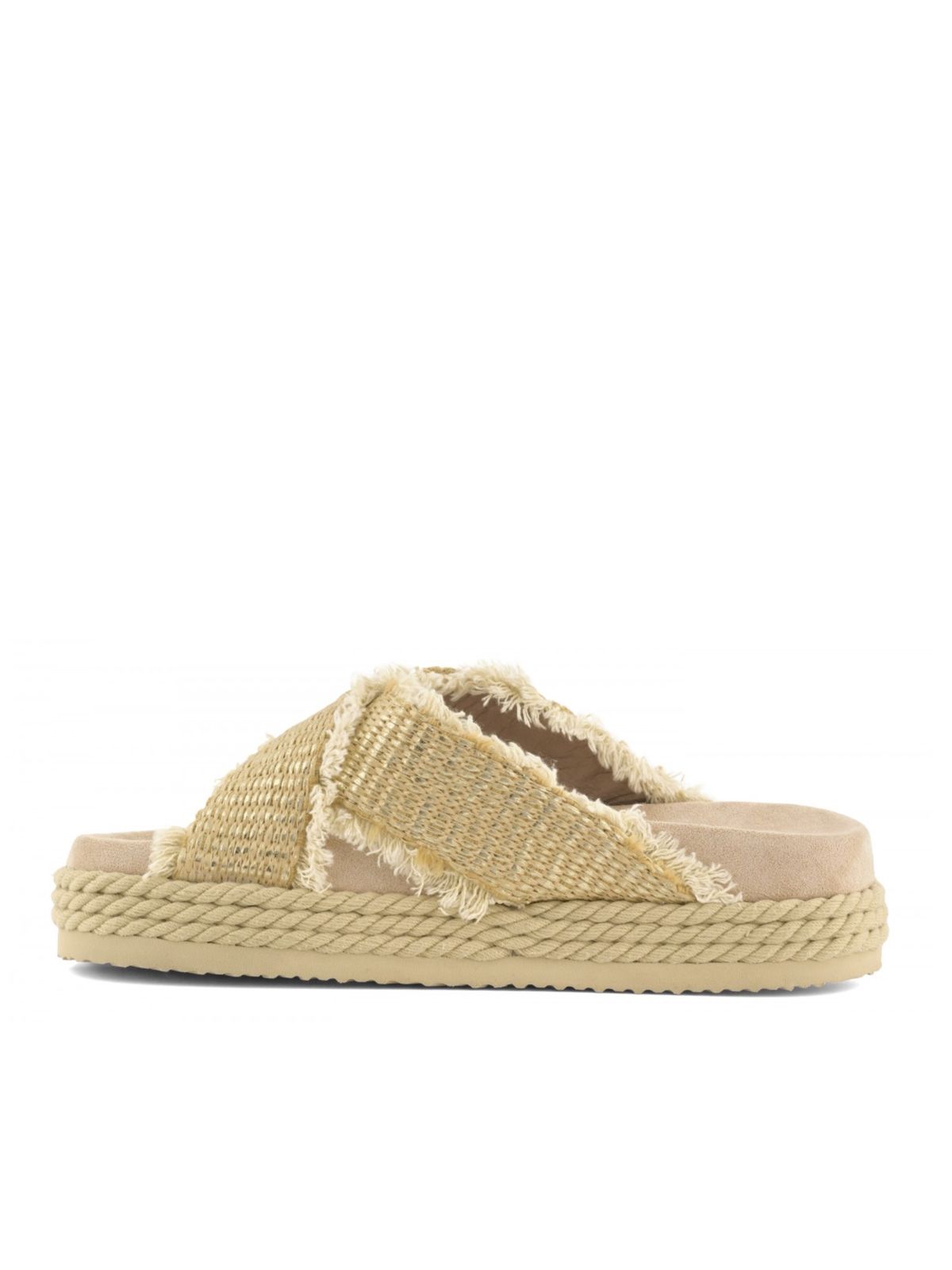 sandali criss-cross rope raffia beige  MOU