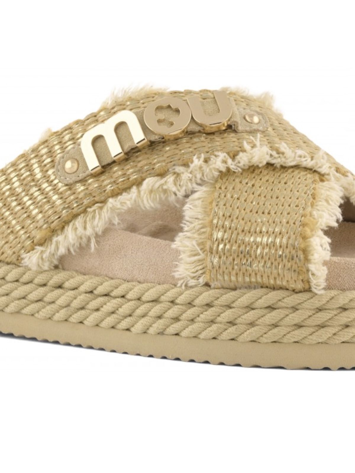 sandali criss-cross rope raffia beige  MOU