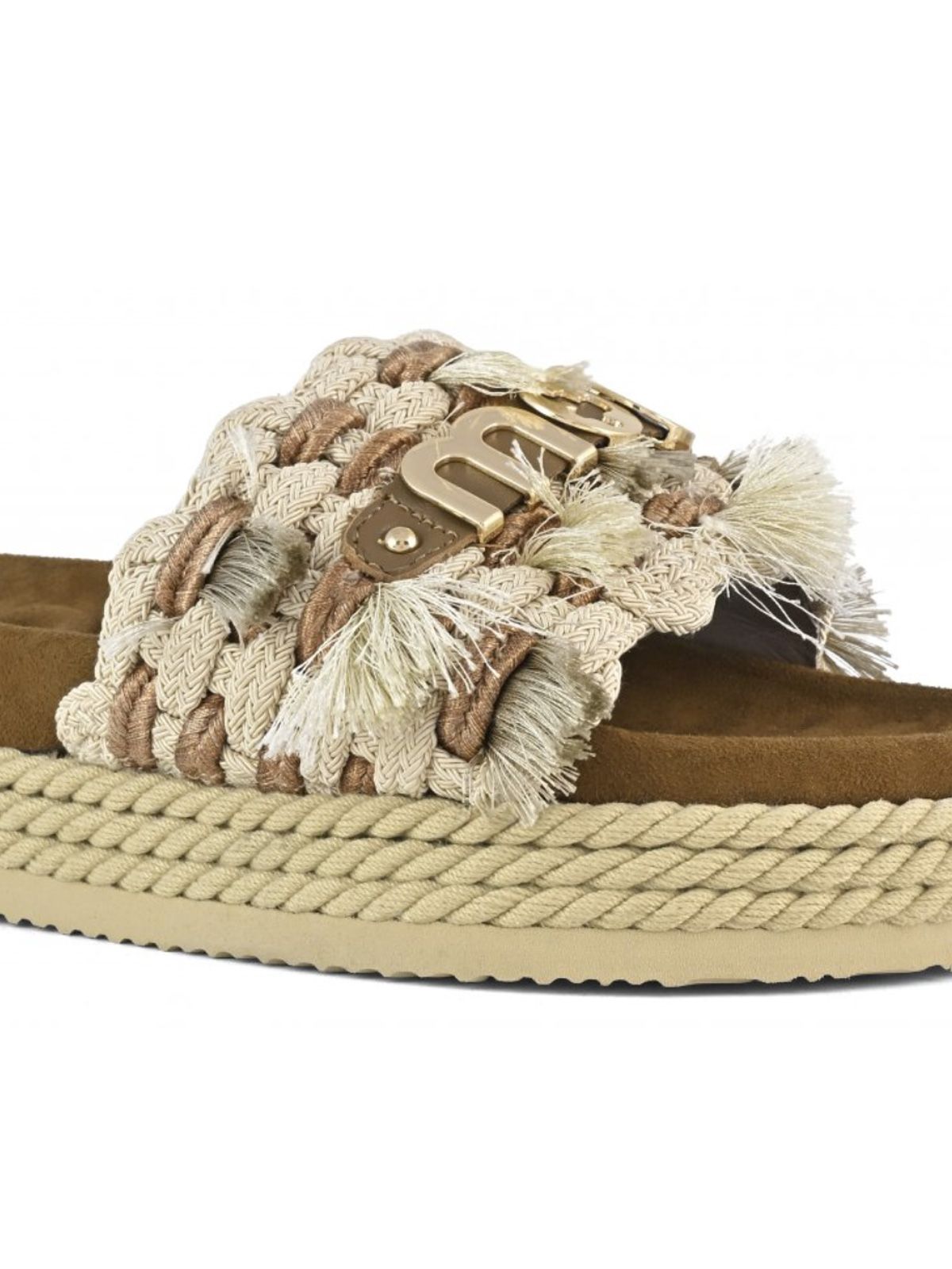 sandali monoband rope fringes beige MOU