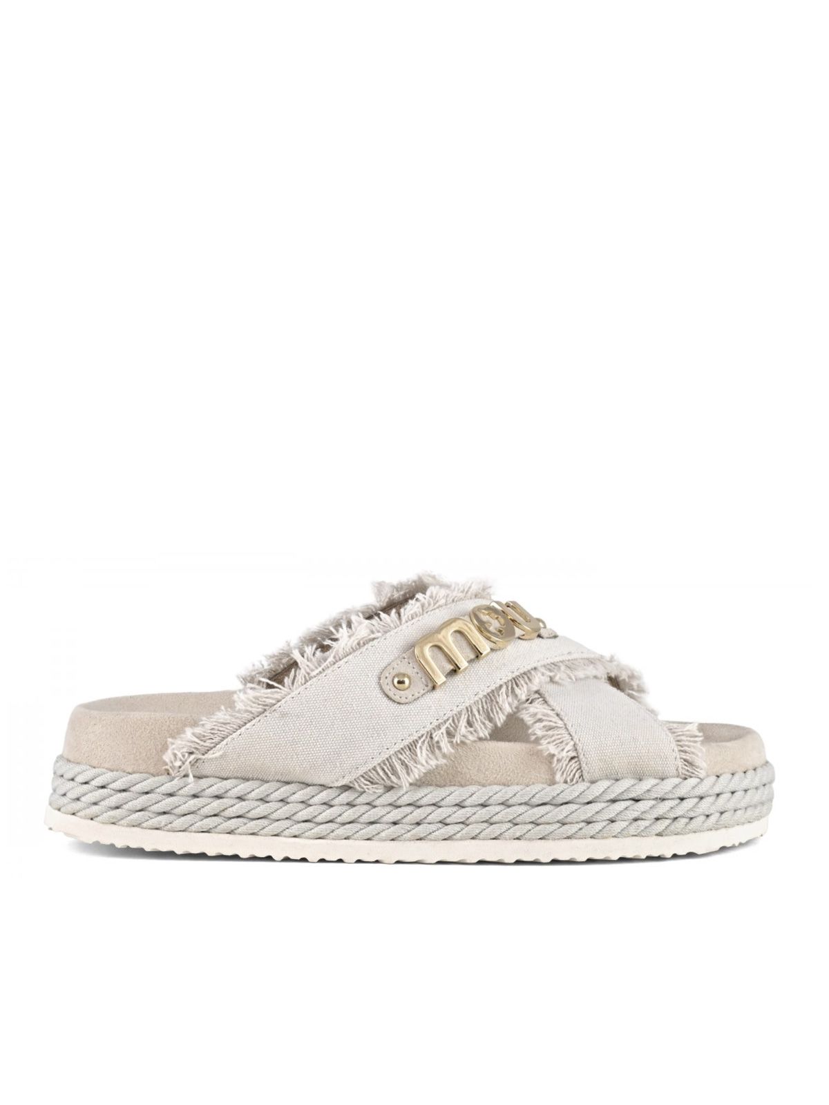 sandali criss-cross rope beige