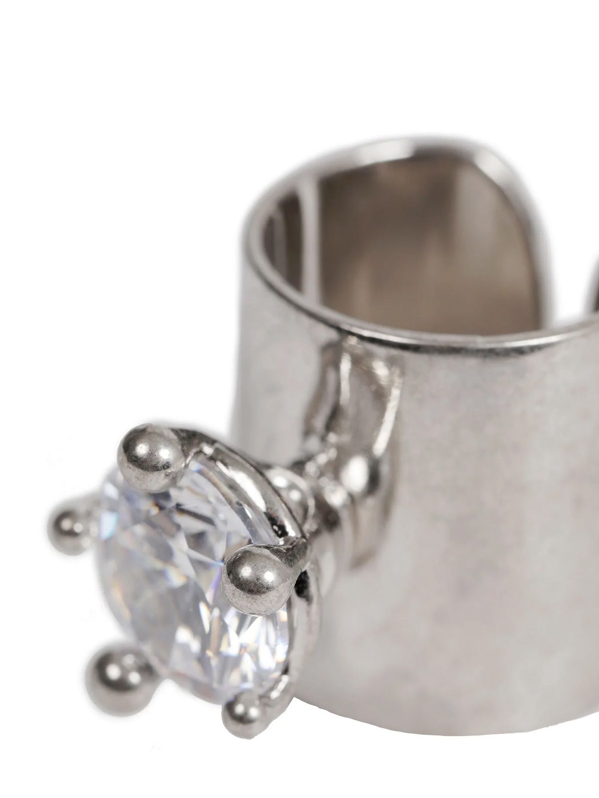 Silver large armour ring PANCONESI