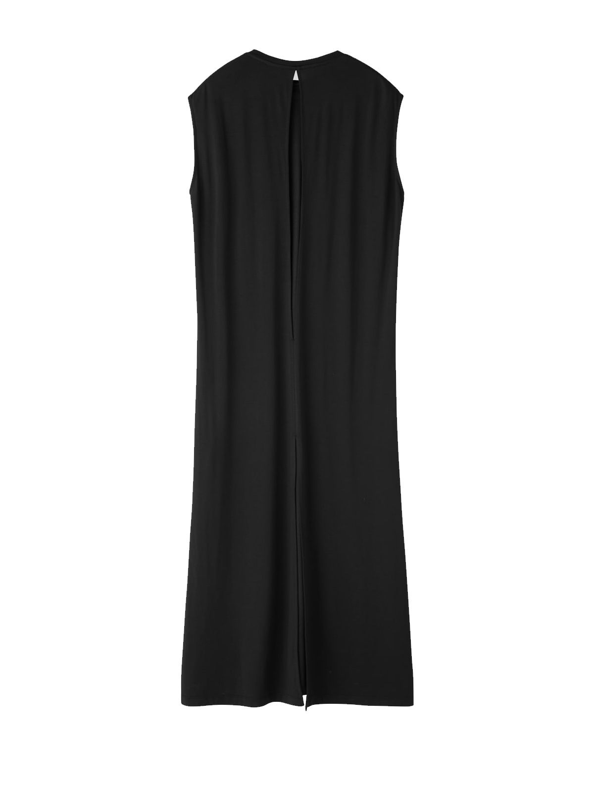 open back maxi jersey dress black  RECTO
