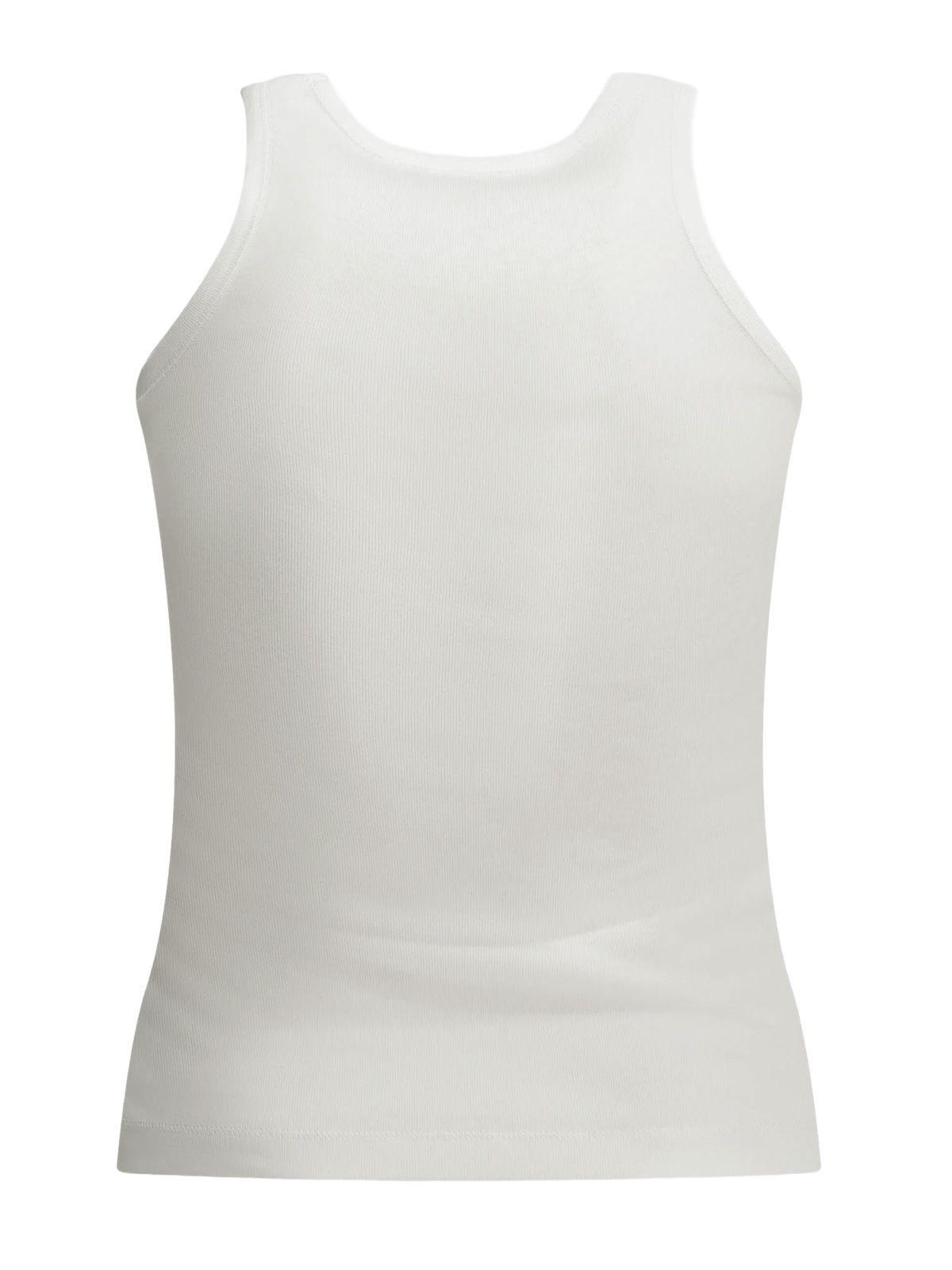 compact rib jersey tank cherry white GANNI