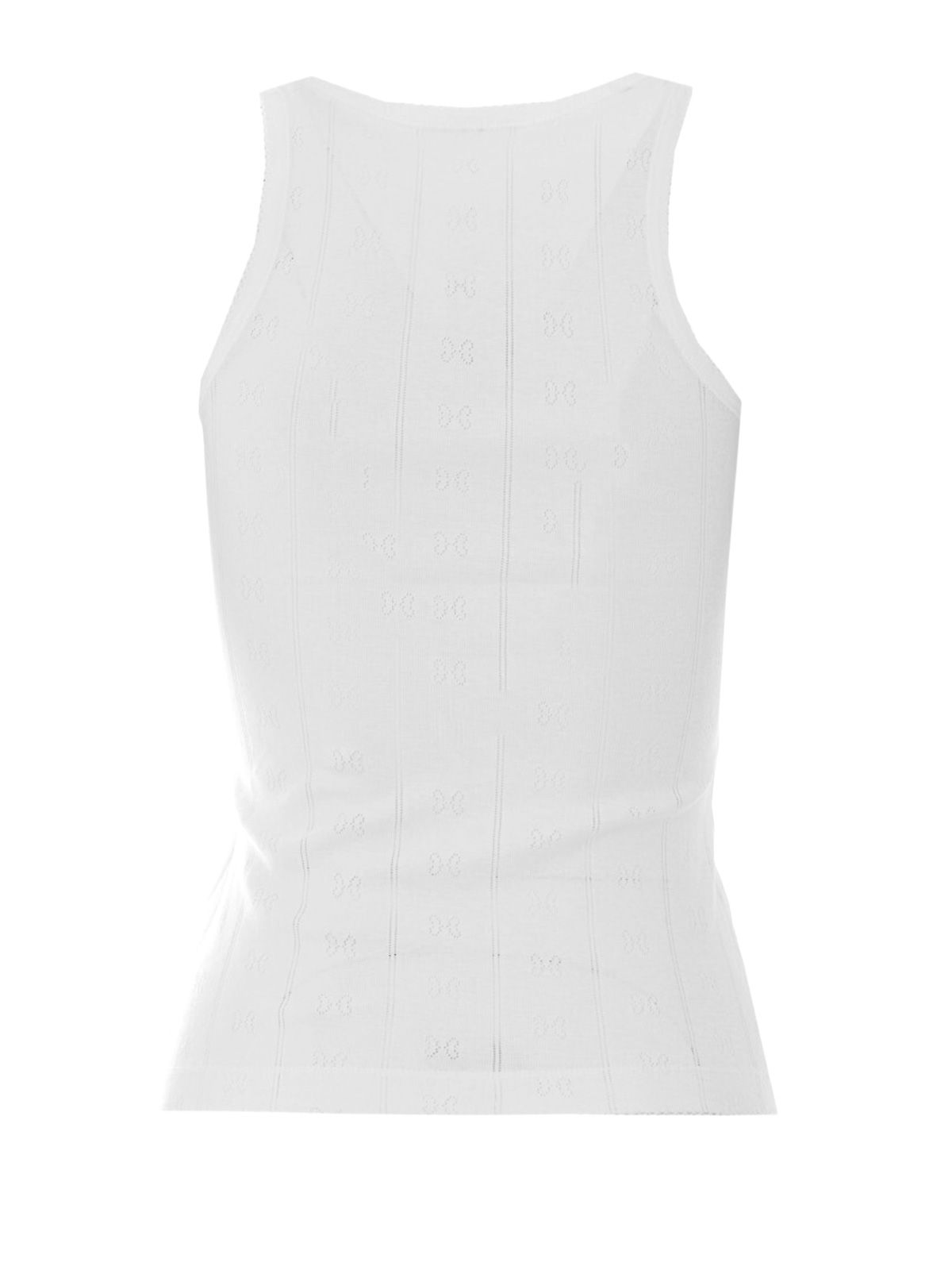 compact pointelle rib jersey tank top white GANNI