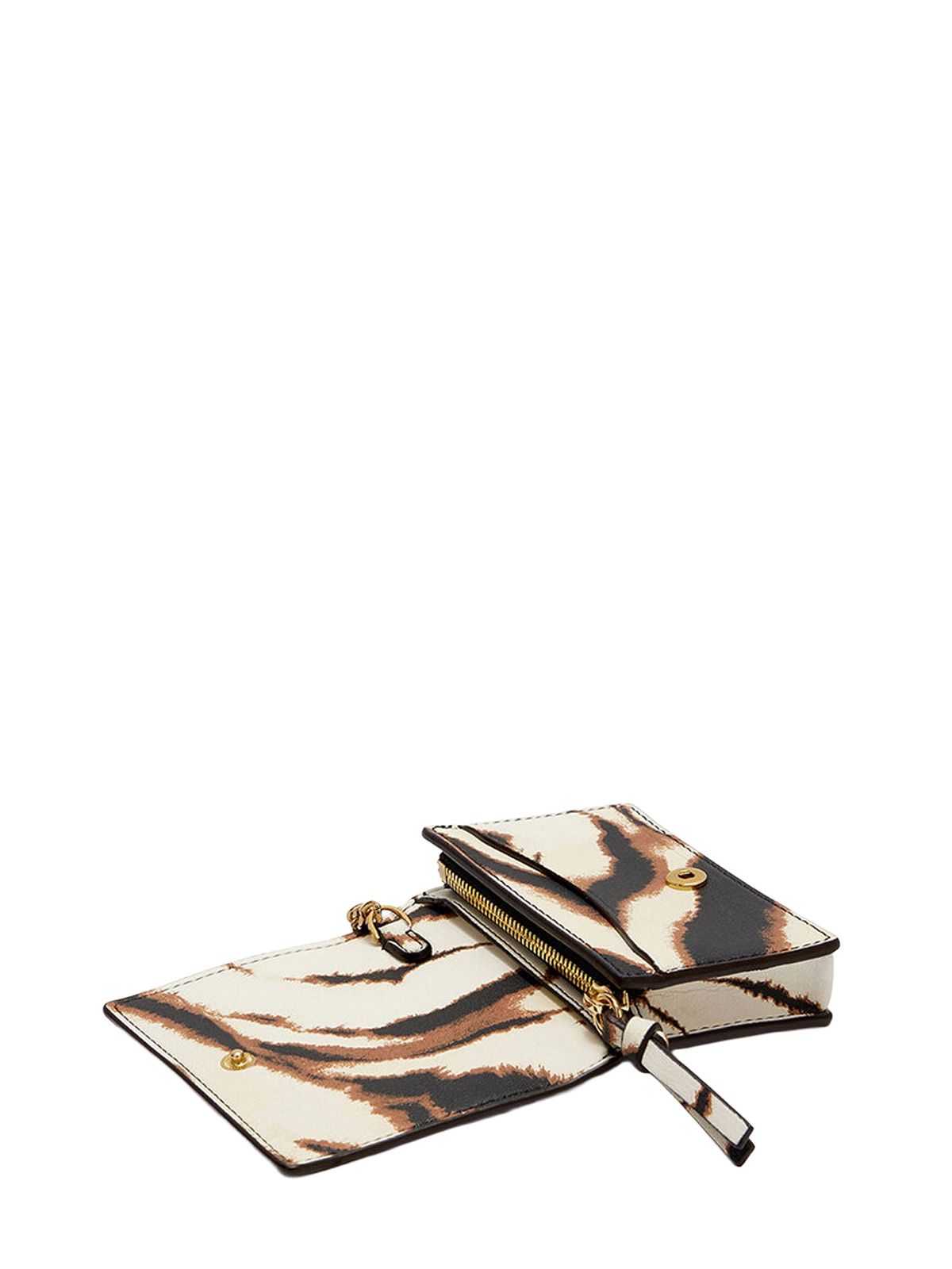 bou card holder with flap zebra print  GANNI