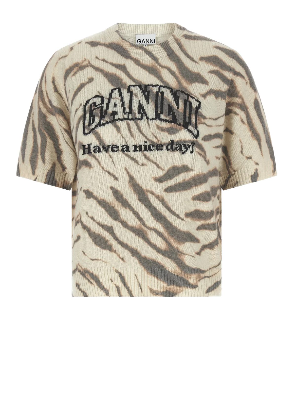 graphic wool pronted tee egret