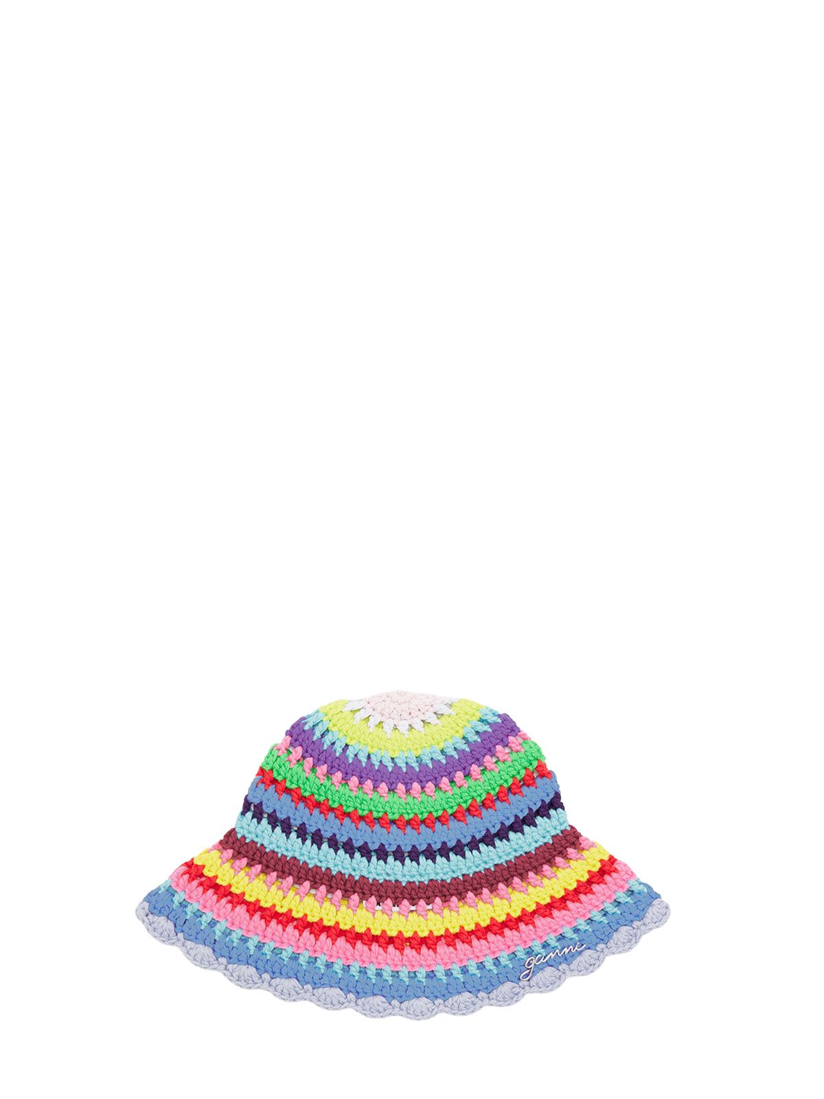 hat bucket crochet stripe multicolor 